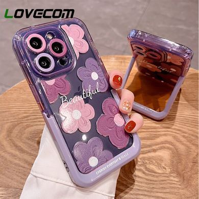 Чехол для iPhone 14 Pro Max Beautiful Flower + подставка Purple