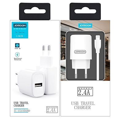Адаптер мережевий JOYROOM L-M126 | 1USB, 2.4A | white