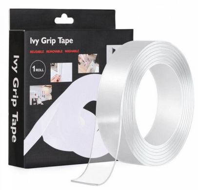 Багаторазова кріпильна стрічка 3 м Ivy Grip Tape / Надміцна клейка гелієва стрічка