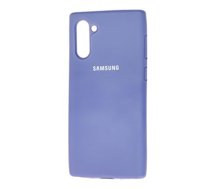 Чехол для Samsung Galaxy Note 10 (N970) Silicone Full Лавандовый серый c закрытым низом и микрофиброю