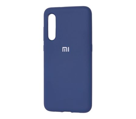 Чехол для Xiaomi Mi 9 Silicone Full синий с закрытым низом и микрофиброй