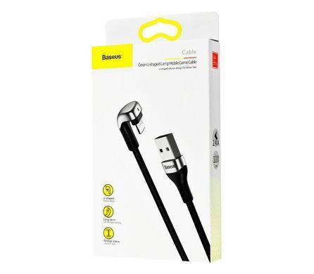 Кабель USB Baseus Green U-shaped Lightning Cable 2.4A 1m черный
