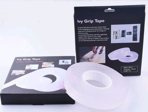 Багаторазова кріпильна стрічка 3 м Ivy Grip Tape / Надміцна клейка гелієва стрічка
