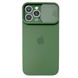 Чохол для iPhone 13 Pro Silicone with Logo hide camera + шторка на камеру Dark Green