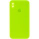 Чохол Для Apple iPhone XS Max Silicone Full camera / закритий низ + захист камери (Салатовий / Neon green) квадратні борти