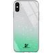 TPU+Glass чехол Swarovski для Apple iPhone X / XS (5.8") (Бирюзовый)