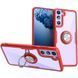 TPU+PC чехол Deen CrystalRing for Magnet (opp) для Samsung Galaxy S21 (Бесцветный / Красный)