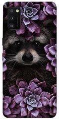 Чехол для Samsung Galaxy A41 PandaPrint Енот в цветах цветы