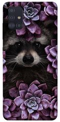 Чехол для Samsung Galaxy A51 PandaPrint Енот в цветах цветы