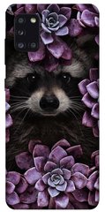 Чохол для Samsung Galaxy A31 PandaPrint Єнот в кольорах квіти