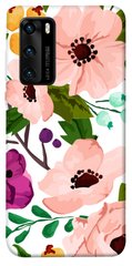 Чехол для Huawei P40 PandaPrint Акварельные цветы цветы