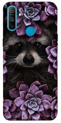 Чехол для Realme C3 PandaPrint Енот в цветах цветы