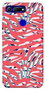 Чехол для Huawei Honor View 20 / V20 PandaPrint Red Zebra print паттерн