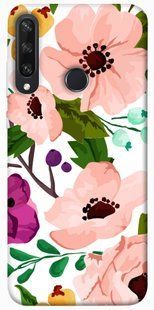 Чехол для Huawei Y6p PandaPrint Акварельные цветы цветы