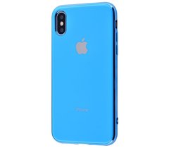 Чехол для iPhone Xs Max Silicone case (TPU) голубой глянцевый