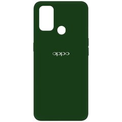 Чехол для Oppo A53 / A32 / A33 Silicone Full с закрытым низом и микрофиброй Зеленый / Dark green