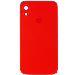 Чехол для Apple iPhone XR (6.1"") Silicone Case Full Camera закрытый низ + защита камеры Красный / Red квадратные борты