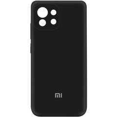 Чехол для Xiaomi Mi 11 Lite Silicone Full camera закрытый низ + защита камеры Черный / Black