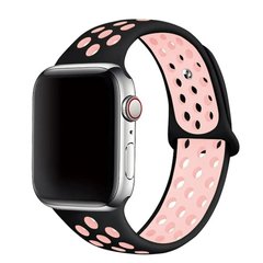 Силіконовий ремінець Sport Nike+ для Apple watch 42mm / 44mm Black-Pink