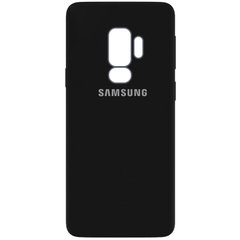 Чехол для Samsung Galaxy S9+ Silicone Full camera закрытый низ + защита камеры Черный / Black