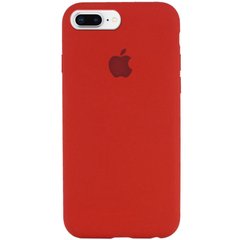 Чехол для Apple iPhone 7 plus / 8 plus Silicone Case Full с микрофиброй и закрытым низом (5.5"") Красный / Dark Red