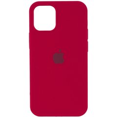 Чехол для Apple iPhone 12 | 12 Pro Silicone Full / закрытый низ (Красный / Rose Red)