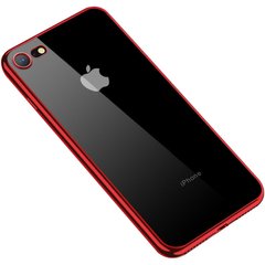 Прозорий силіконовий чохол з глянцевою окантовкою Full Camera Для Apple iPhone 7/8/SE(2020) (4.7") (Червоний)