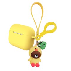 Силиконовый футляр Cute Charm для наушников AirPods Pro (Медведь в костюме / Желтый)