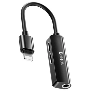 Перехідник перехідник Baseus L52 Lightning - Lightning, AUX Black, Черный