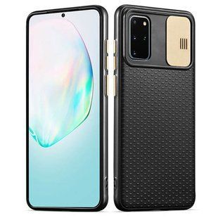 Чохол Camshield Black TPU зі шторкою захищає камеру для Samsung Galaxy S20 Plus (Чорний / Золотий)