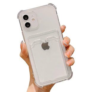 Прозрачный чехол для iPhone 12/ 12 pro с карманом для карт