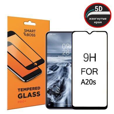 5D стекло изогнутые края для Samsung Galaxy A20s Premium Smart Boss™ Черное, Черный