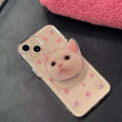 Чехол для iPhone 13 Popsocket Cat Case Transparent