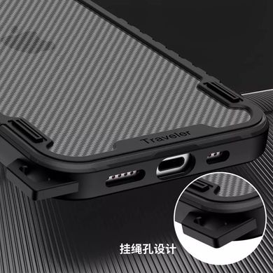 Чехол TPU+PC TRAVEL Carbon для Apple iPhone 13 Pro (6.1"") Черный