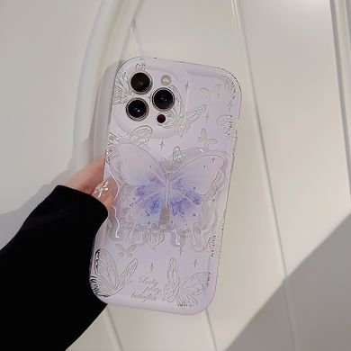 Чехол для iPhone 14 Popsocket Butterfly Case Purple