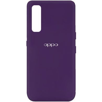 Чехол для Oppo Reno 3 Pro Silicone Full с закрытым низом и микрофиброй Фиолетовый / Purple