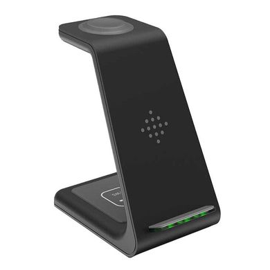 Бездротова зарядка стенд Smart 3in1 T3 Fast 15W (iPhone + Apple Watch + AirPods) Black