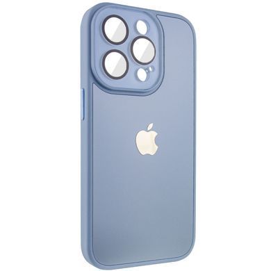Чехол для iPhone 11 Pro Стеклянный матовый + стекло на камеру с микрофиброй TPU+Glass Sapphire Midnight Blue