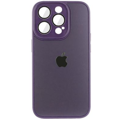 Чехол для iPhone 12 / 12 Pro Стеклянный матовый + стекло на камеру с микрофиброй TPU+Glass Sapphire Midnight Deep Purple