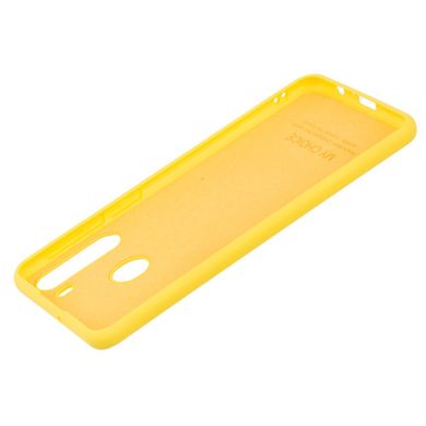 Чехол для Samsung Galaxy A21 (A215) Silicone Full желтый c закрытым низом и микрофиброю