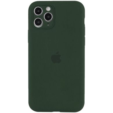 Чехол для Apple iPhone 12 Pro Max (6.7") Silicone Full camera закрытый низ + защита камеры (Зеленый / Cyprus Green)