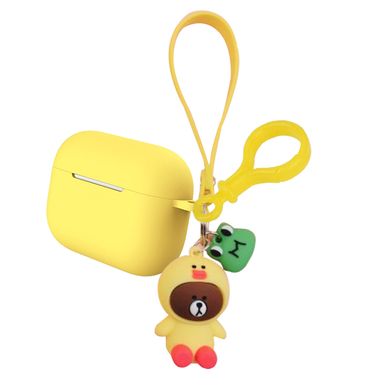 Силиконовый футляр Cute Charm для наушников AirPods Pro (Медведь в костюме / Желтый)