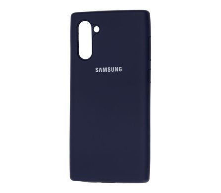 Чехол для Samsung Galaxy Note 10 (N970) Silicone Full Темно-синий c закрытым низом и микрофиброю
