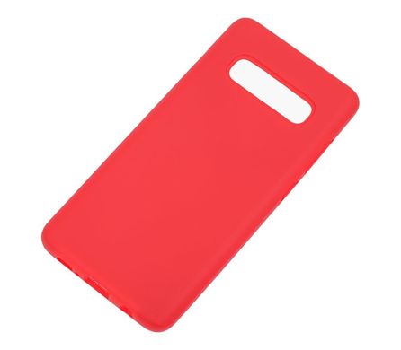 Чехол для Samsung Galaxy S10 Plus (G975) Silicone Full красный c закрытым низом и микрофиброю