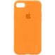 Чехол Apple silicone case for iPhone 7/8 с микрофиброй и закрытым низом Оранжевый / Papaya