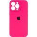 Чехол для Apple iPhone 14 Pro Max Silicone Full camera закрытый низ + защита камеры / Розовый / Barbie pink