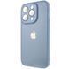Чехол для iPhone 11 Pro Стеклянный матовый + стекло на камеру с микрофиброй TPU+Glass Sapphire Midnight Blue