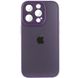 Чохол для iPhone 12 / 12 Pro Скляний матовий + скло на камеру з мікрофіброю TPU+Glass Sapphire Midnight Deep Purple