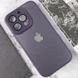 Чохол для iPhone 12 / 12 Pro Скляний матовий + скло на камеру з мікрофіброю TPU+Glass Sapphire Midnight Deep Purple