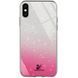 TPU+Glass чехол Swarovski для Apple iPhone X / XS (5.8") (Малиновый)